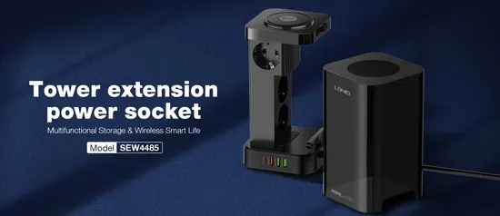 Ldnio Sew4485 Smart Tower EU Power Socket with Wireless Charging Capability
